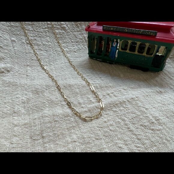 Paperclip Chain necklace 14k solid gold Necklace 20” inches perfect gift - Picture 8 of 15